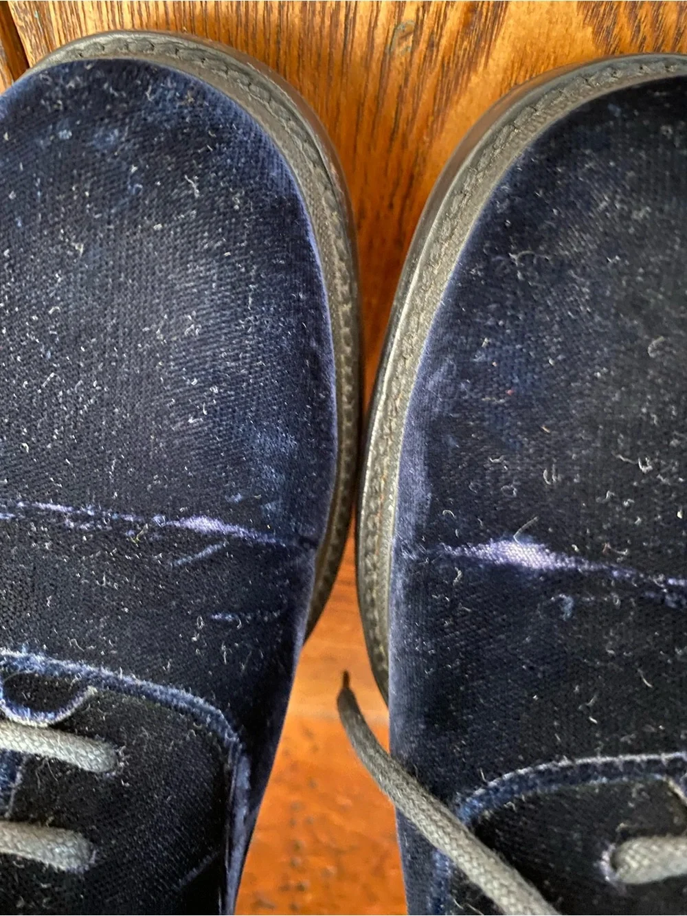 Jil Sander 35 navy blue velvet Oxford chunky sole shoes